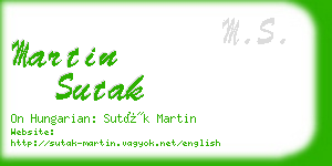 martin sutak business card